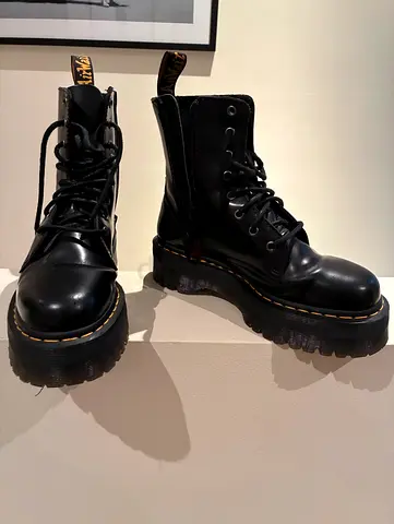 Orginal Dr Martins Black chunky lace-up combat boots — size not specified, lightly used