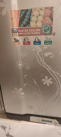 Single-door floral patterned refrigerator - good working condition