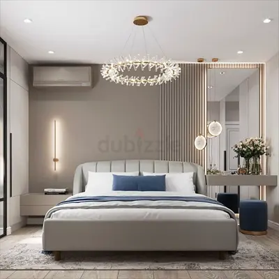 Modern Upholstered Bed Frame with Tufted Headboard