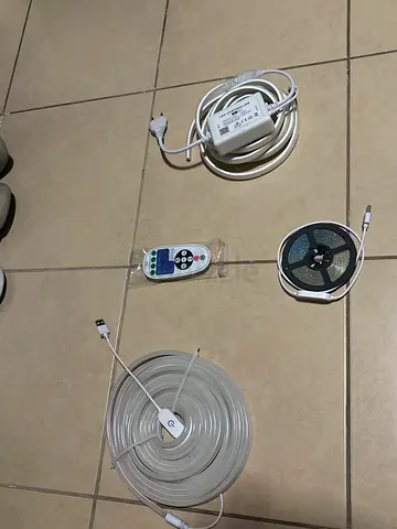 RGB LED Strip Lights with Controller and Power Adapter - Set