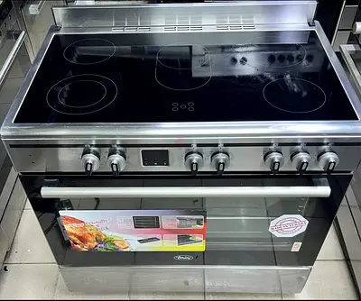 TERIM BRAND full electric ceramic 5 hobs stove oven fan cooking range 90x60 cooker