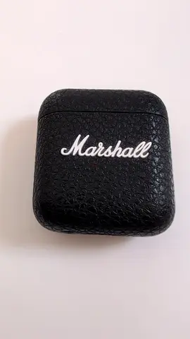 Marshall branded wireless earbuds charging case (authentic leather-look) - good condition