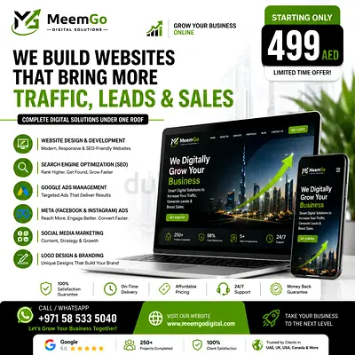 Website Design Dubai | SEO, Google Ads, Meta Ads Digital Marketing UAE | Starting 499 AED