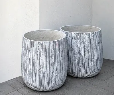 Large Textured Ceramic Planters (set of 2 pieces)