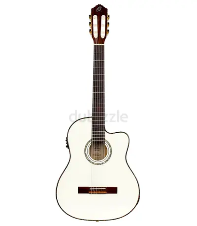 Ortega RCE145 Family Series Classic Guitar with Equalizer White Finish - Brand New