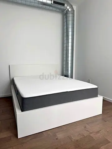 Ikea Queen White malm bed frame with Ikea Queen mattress