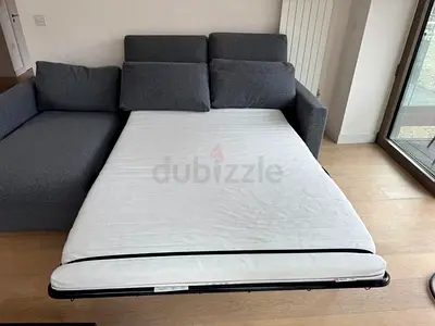 Almost Like New Condition ikea vimle L shape sofa bed with mattress