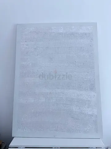 Minimalist Textured handmade White Canvas Wall Art - 120x90cm