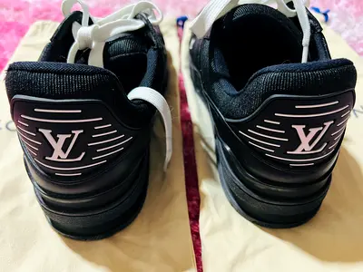 Louis Vuitton LV Monogram Logo Black Sneakers - Preowned