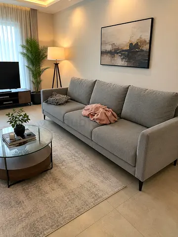 Comfortable Modern 3 Seater Fabric Sofa in Grey