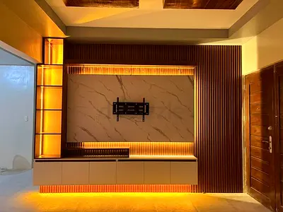 Modern Illuminated Media Wall