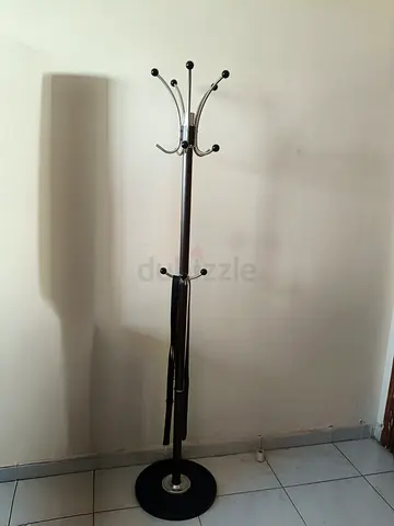 Modern Wooden and Metal Standing Coat Rack