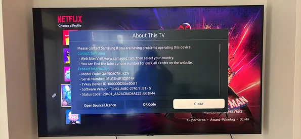 Samsung 65 Smart LED TV (Model QA65Q60TAUXXN) - Good Working Condition
