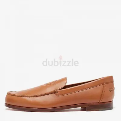 Hermès Brown Leather Slip On Loafers Size 44