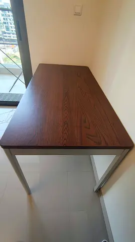 Simple wooden study/computer table with metal legs - perfect condition