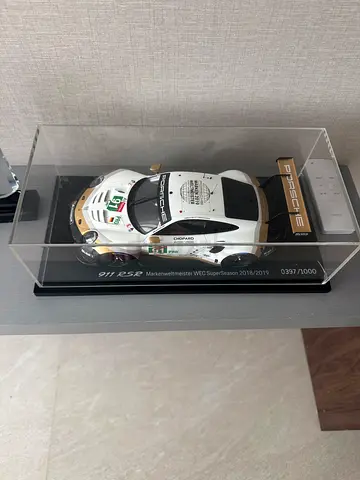Porsche 911 RSR 1:43 Diecast Model in Display Case