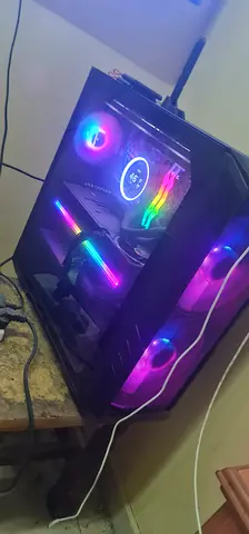 Gaming desktop PC with RGB fans and glass side panel (used)