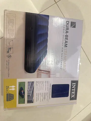 Intex Dura-Beam Standard Air Mattress (Single) - Used twice (air pump included)