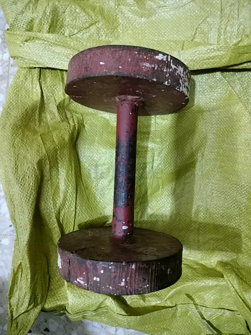 Used heavy metal dumbbell (single) - rustic condition