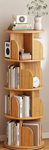 Small rotating wooden shelving unit - 3-tier display/organizer