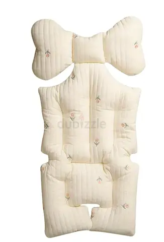 Soft Padded Baby Stroller/Car Seat Insert Cushion - Neutral Floral Print