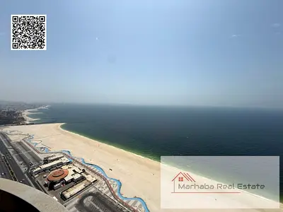 🌊 Luxury 2 BHK | Full Sea View | High Floor | Free Parking & Pool | Corniche Tower Ajman | AED 60,