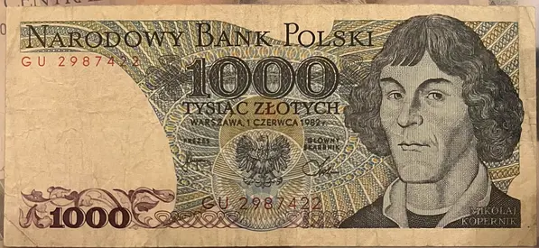 Vintage 1000 Zlotych Polish Banknote - Narodowy Bank Polski