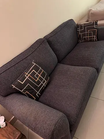 Dark Grey 2-Seater Fabric Sofa - Good Condition