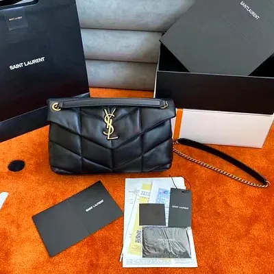 Saint Laurent Loulou Small Bag In Noir Matelasse Leather