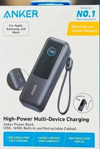 Anker Power Bank, 25,000mAh 165W Ultra-Fast Portable Charger for Dual Laptops, Fast Charging Battery