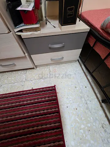 Light wood bedside chest with two drawers - good condition