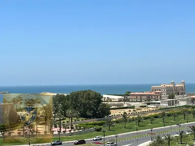 Two bedroom apartment with sea view spacious layout central AC central gas two bathrooms prime stra