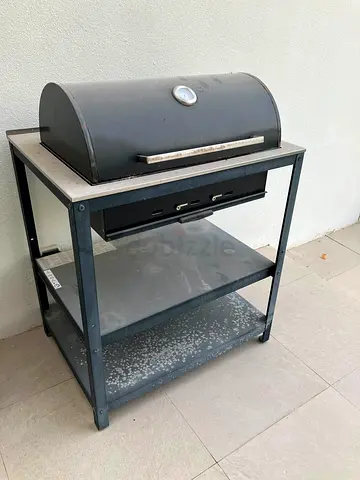 Compact Charcoal Grill on Stand with Hood and Thermometer
