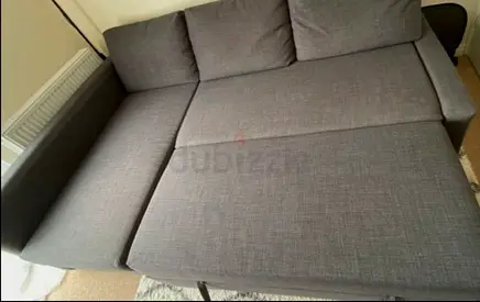 Grey Fabric Sofa Bed - Good Condition, Converts to Double