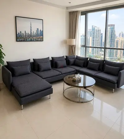Grey L-Shape Corner Sofa – Excellent Condition