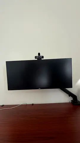 LG Ultrawide Monitor 34 on Adjustable Mounting Arm with Webcam