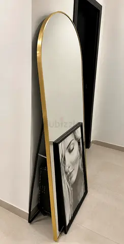 Large Gold Framed Full-Length Mirror - Leaner/Wall Mount