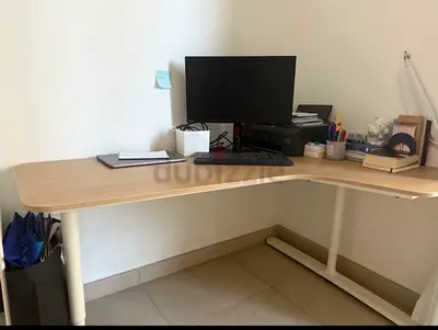 Corner L-shaped Wooden Study/Office Desk – Light Wood Finish