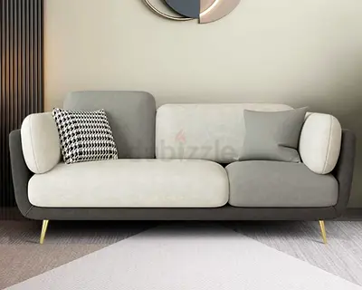 Modern Two-Tone 3-Seater Sofa with Cushions