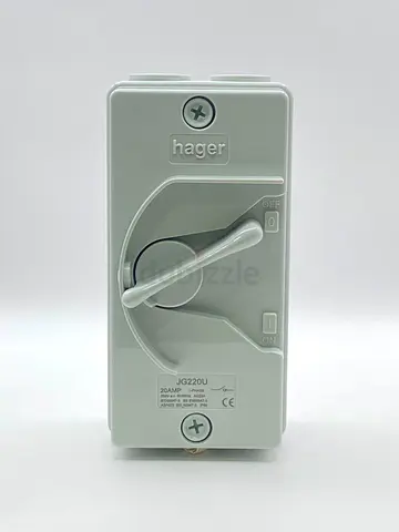 Hager JG220U Isolating Switch 20A 2 Pole IP66
