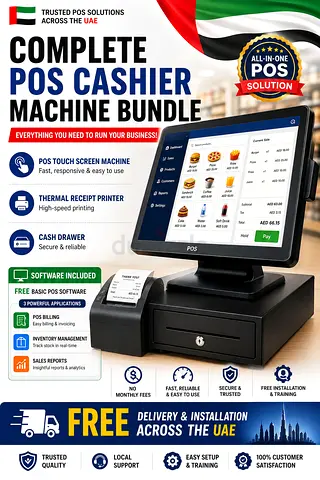 All-in-One POS System Touch Screen cashier + Printer + Cash Drawer software apps