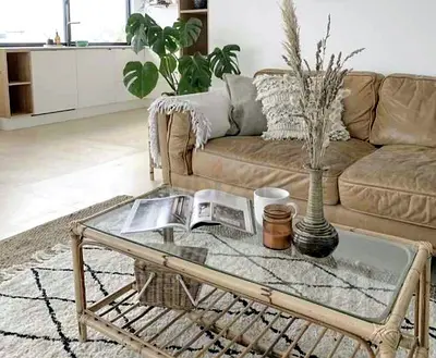BOHO JUTE AND SHAGGY RUG