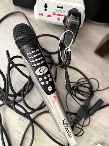 Handheld Karaoke Microphone with Cables - Working Condition
