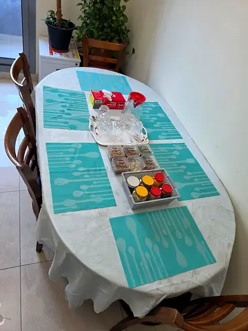 Made in Malaysia ,Solid Wood King Size Dining Table with Six Smart Chairs in Excellent Conditions