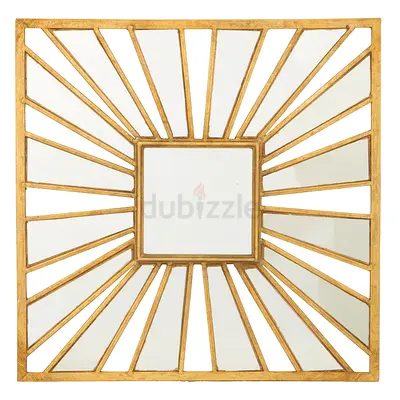 Pair of 600 aed Square Sunburst Decorative Wall Mirror with Gold Frame now at 310