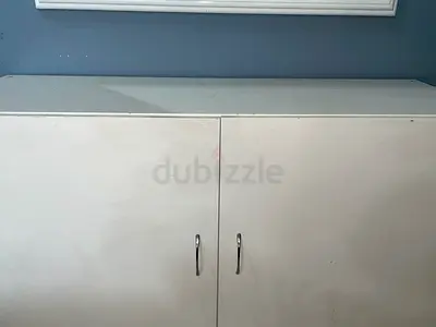 White Two-Door Storage Cabinet/table top