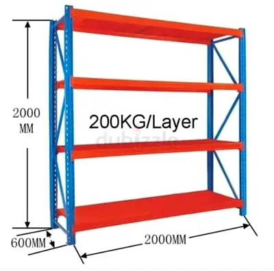 Heavy duty and normal duty warehouse storage rack 4 shelf