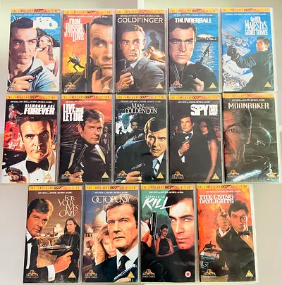 14 James Bond Vintage VHS Tapes