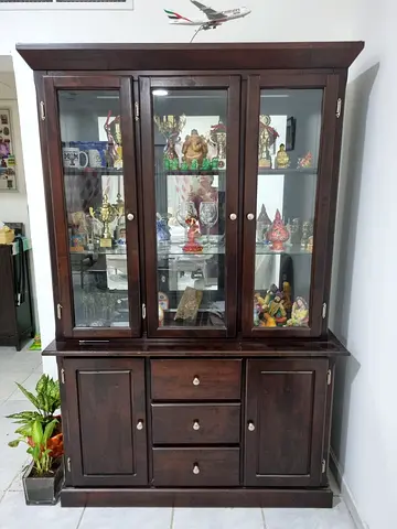 Glass door living room cabinet