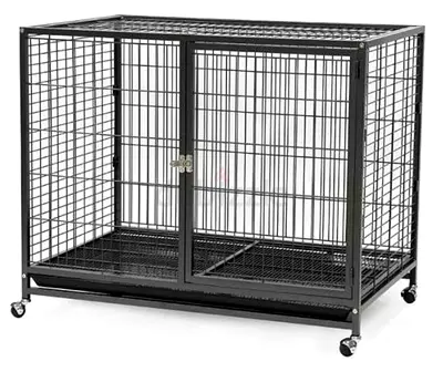 Large Heavy-Duty Metal Pet Cage Double Door 95x80x57